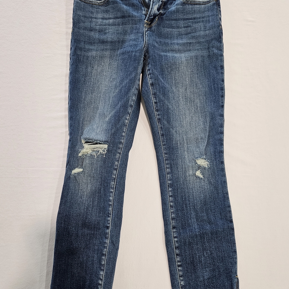 Women’s Distressed Ankle Crop Jeans - Blue